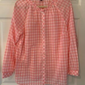 Talbots Pink Gingham Blouse